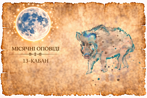 Місячні оповіді: Кабан — імпульсивність, внутрішні суперечності та пошук опори. Як це впливає на дії, стосунки і самосприйняття.