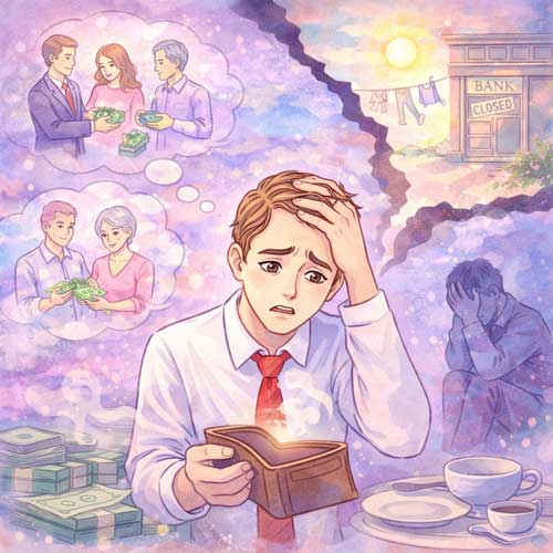 Страх безгрошів’я: чому нас лякає майбутнє, а не реальність, і як усвідомленість допомагає впоратися з фінансовою тривогою. Страх остаться без денег: почему нас пугает будущее, а не реальность, и как осознанность помогает справиться с финансовой тревогой.